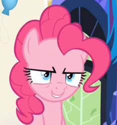 Size: 851x911 | Tagged: safe, screencap, pinkie pie, earth pony, pony, fame and misfortune, g4, cropped, female, mare, solo focus
