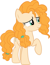 Size: 3282x4232 | Tagged: safe, artist:outlawquadrant, pear butter, earth pony, pony, g4, the perfect pear, female, high res, mare, raised hoof, simple background, solo, transparent background, vector