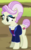 Size: 384x611 | Tagged: safe, screencap, rosetta, earth pony, pony, brotherhooves social, g4, blazer, clothes, coat, eyeshadow, female, jacket, jewelry, makeup, mare, necklace, pearl necklace, shirt, solo