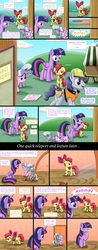 Size: 3600x9174 | Tagged: safe, artist:lifesharbinger, apple bloom, diamond tiara, silver spoon, twilight sparkle, alicorn, earth pony, pony, comic:pit stop, g4, somepony to watch over me, angry, bipedal, butt, comic, desperation, female, filly, mare, need to pee, omorashi, outhouse, plot, potty dance, potty emergency, potty time, revenge, sitting, stomach growl, stomach noise, stool, trotting in place, twilight sparkle (alicorn)