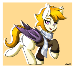 Size: 3000x2700 | Tagged: safe, artist:ciderpunk, oc, oc only, bat pony, pony, bat pony oc, clothes, high res, scarf, solo