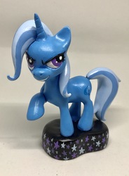 Size: 2226x3024 | Tagged: safe, artist:cadmiumcrab, trixie, pony, unicorn, g4, female, grin, high res, irl, mare, photo, raised hoof, sculpture, smiling, solo, traditional art