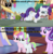 Size: 853x875 | Tagged: safe, edit, edited screencap, screencap, coconut cream, daisy, diamond cutter, flower wishes, lavender bloom, rarity, starlight glimmer, toola roola, twilight sparkle, alicorn, pony, unicorn, fame and misfortune, g4, bible, bible verse, crying, discovery family logo, female, filly, makeup, male, mare, mascara, mascarity, ponyville, proverb, religion, running makeup, stallion, twilight sparkle (alicorn), twilight's castle