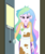 Size: 2859x3375 | Tagged: safe, artist:sketchmcreations, princess celestia, principal celestia, equestria girls, g4, my little pony equestria girls: summertime shorts, subs rock, apron, clothes, door, doorway, female, high res, messy hair, simple background, solo, transparent background, vector