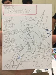 Size: 768x1024 | Tagged: safe, artist:andy price, princess luna, alicorn, pony, g4, alcohol, andy you magnificent bastard, drunk, female, majestic as fuck, mare, monochrome, moonshine, solo, spoonerism, traditional art