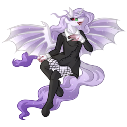 Size: 6000x6000 | Tagged: safe, artist:amazing-artsong, oc, oc only, oc:nightshade, bat pony, anthro, unguligrade anthro, absurd resolution, bat pony oc, clothes, commission, female, open mouth, simple background, solo, transparent background