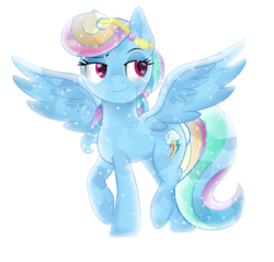 Size: 3137x3000 | Tagged: safe, artist:theshadowstone, rainbow dash, crystal pony, pegasus, pony, g4, crystallized, female, high res, mare, raised hoof, simple background, solo, transparent background