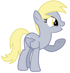 Size: 6180x6502 | Tagged: safe, artist:estories, derpy hooves, pegasus, pony, g4, absurd resolution, female, mare, png, raised hoof, simple background, solo, transparent background, vector