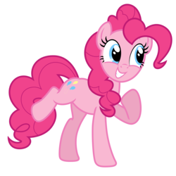 Size: 7000x7000 | Tagged: safe, artist:estories, pinkie pie, earth pony, pony, g4, absurd resolution, female, happy, mare, raised hoof, raised leg, simple background, smiling, solo, transparent background, vector