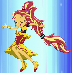 Size: 592x599 | Tagged: safe, screencap, sunset shimmer, dance magic, equestria girls, equestria girls specials, g4, cropped, dance magic (song), female, flamenco dress, high heels, ponied up, shoes, solo, sunset shimmer flamenco dress
