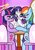 Size: 2480x3507 | Tagged: safe, artist:twidasher, rainbow dash, rarity, twilight sparkle, pegasus, pony, unicorn, g4, blushing, chair, crying, female, high res, holding hooves, lesbian, polyamory, raritwidash, ship:raridash, ship:rarilight, ship:twidash, shipping, sitting, table, tears of joy, trio