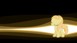Size: 1600x900 | Tagged: safe, artist:testsubject06, edit, noi, earth pony, pony, g4, abstract background, eyes closed, female, filly, solo, wallpaper, wallpaper edit