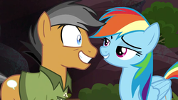 Size: 854x480 | Tagged: safe, screencap, quibble pants, rainbow dash, pony, g4, my little pony: friendship is magic, stranger than fan fiction, out of context