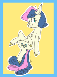 Size: 1400x1870 | Tagged: safe, artist:cloudyhills, bon bon, sweetie drops, earth pony, pony, g4, female, mare, outline, simple background, smiling, solo