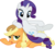 Size: 3320x3001 | Tagged: safe, artist:cloudy glow, applejack, rarity, earth pony, pony, unicorn, fame and misfortune, g4, my little pony: friendship is magic, .ai available, belly, cowboy hat, duo, duo female, female, flawless, freckles, hat, high res, mare, open mouth, shipping fuel, simple background, smiling, stetson, transparent background, vector, we're not flawless