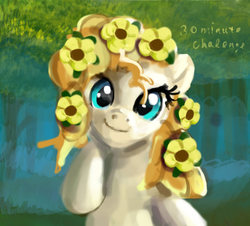 Size: 720x650 | Tagged: safe, artist:xbi, pear butter, earth pony, pony, g4, the perfect pear, 30 minute art challenge, female, forest, looking at you, solo
