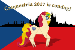 Size: 1280x853 | Tagged: safe, artist:malte279, oc, oc only, oc:miss libussa, pony, czequestria, czech republic, czechia, czequestria 2017, flag, mascot, origami, prague, skyline