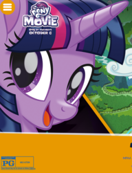 Size: 586x765 | Tagged: safe, twilight sparkle, alicorn, pony, g4, my little pony: the movie, official, female, film rating, mare, mpaa, pg, twilight sparkle (alicorn), website