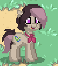 Size: 198x226 | Tagged: safe, oc, oc only, oc:giel, earth pony, pony, pony town, bowtie, freckles, happy, solo