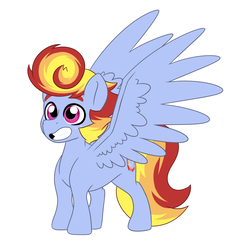 Size: 2804x2753 | Tagged: safe, artist:marukouhai, oc, oc only, oc:max, pegasus, pony, colt, high res, male, offspring, parent:rainbow dash, parent:soarin', parents:soarindash, simple background, solo, white background