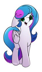 Size: 1024x1738 | Tagged: safe, artist:mindlesssketching, oc, oc only, oc:sugar cloud, pegasus, pony, female, floppy ears, happy, mare, simple background, solo, transparent background