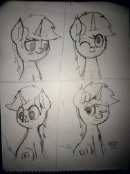 Size: 3072x4096 | Tagged: safe, artist:php142, fluttershy, oc, oc only, oc:purple flix, butterfly, pony, bedroom eyes, blushing, cute, looking at you, male, monochrome, one eye closed, shyabetes, sitting, solo, traditional art, wink