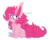 Size: 1024x819 | Tagged: safe, artist:vanillaswirl6, part of a set, pinkie pie, earth pony, pony, g4, big ears, biting, cheek fluff, chest fluff, colored pupils, cute, ear bite, ear fluff, female, impossibly large ears, mare, nom, ponk, scrunchy face, shoulder fluff, simple background, sitting, solo, transparent background, unshorn fetlocks