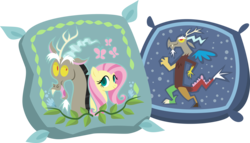 Size: 7870x4498 | Tagged: safe, artist:timeymarey007, discord, fluttershy, discordant harmony, g4, .svg available, absurd resolution, pillow, simple background, transparent background, vector