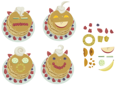 Size: 20047x14177 | Tagged: safe, artist:amarthgul, a royal problem, g4, .ai available, .svg available, absurd resolution, emoji, food, fruit, no pony, pancakes, resource, simple background, the absurdest of res, transparent background, vector