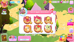 Size: 960x540 | Tagged: safe, edit, edited screencap, gameloft, screencap, apple bloom, applejack, big macintosh, bright mac, deep clean, granny smith, pear butter, earth pony, pony, g4, the perfect pear, apple family, female, game screencap, male, reunion, reunited, screenshots, stock vector, sweet apple acres, the whole apple family