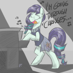 Size: 1680x1670 | Tagged: safe, artist:flutterthrash, coloratura, earth pony, pony, black sabbath, changes, eyes closed, female, mare, musical instrument, newbie artist training grounds, ozzy osbourne, piano, singing, solo, song reference