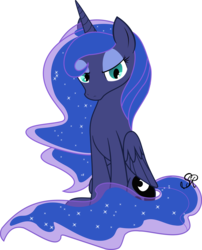 Size: 5805x7187 | Tagged: safe, artist:skyremixer, princess luna, alicorn, pony, g4, absurd resolution, cutie mark, female, folded wings, mare, missing accessory, simple background, sitting, solo, transparent background