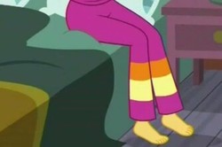 Size: 335x223 | Tagged: safe, screencap, sunset shimmer, equestria girls, g4, monday blues, my little pony equestria girls: summertime shorts, barefoot, cropped, feet, legs, pictures of legs, sunset's apartment