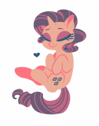 Size: 388x496 | Tagged: safe, artist:anzicorn, rarity, pony, unicorn, g4, eyes closed, female, heart, limited palette, mare, short hair, simple background, smiling, solo, white background