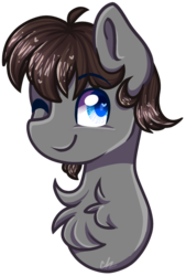 Size: 595x879 | Tagged: safe, artist:sketchyhowl, oc, oc only, oc:gamer score, pony, bust, chest fluff, colored pupils, heart eyes, male, one eye closed, portrait, simple background, solo, stallion, transparent background, wingding eyes, wink