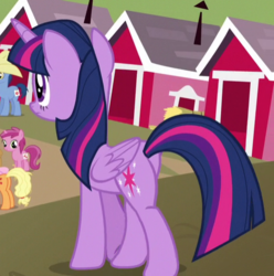 Size: 475x478 | Tagged: safe, screencap, twilight sparkle, alicorn, pony, fame and misfortune, g4, butt, cropped, plot, twilight sparkle (alicorn)
