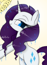 Size: 3820x5230 | Tagged: safe, artist:lunarequestrianoriginal64, artist:prettypinkpony, color edit, edit, rarity, pony, g4, absurd resolution, colored, cutie mark, female, impossibly long eyelashes, legs together, long eyelashes, shower, solo, wet, wet mane, wet mane rarity