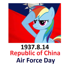 Size: 676x598 | Tagged: safe, rainbow dash, pony, g4, air force, china, female, flag, flag of the republic of china, history, rainbow dash salutes, republic of china before 1949, salute, solo, taiwan, world war ii