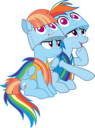 Size: 3000x4043 | Tagged: safe, artist:sollace, rainbow dash, windy whistles, pony, g4, parental glideance, .svg available, clothes, costume, duo, frown, like mother like daughter, like parent like child, open mouth, raised hoof, show accurate, simple background, sitting, smiling, transparent background, vector