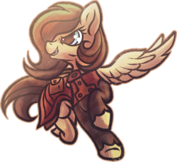Size: 900x822 | Tagged: safe, artist:tiothebeetle, oc, oc only, oc:quillwright, pegasus, pony, fallout equestria, amputee, fallout equestria: of shadows, fanfic art, missing wing, scribe, scribe robe, solo, steel ranger scribe, stump