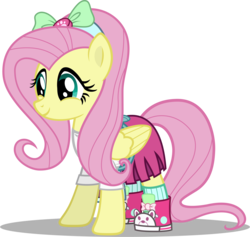 Size: 3160x3000 | Tagged: safe, artist:cyberapple456, fluttershy, pegasus, pony, eqg summertime shorts, equestria girls, g4, pet project, bow, clothes, converse, cute, equestria girls outfit, female, mare, shoes, shyabetes, simple background, skirt, sneakers, socks, solo, transparent background, vector