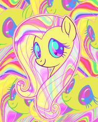 Size: 1638x2048 | Tagged: safe, fluttershy, pegasus, pony, g4, my little pony: the movie, official, bust, color porn, female, mare, multeity, poster, solo