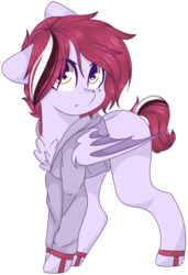 Size: 2048x3000 | Tagged: safe, artist:cinnamontee, oc, oc only, oc:mika, bat pony, pony, bat pony oc, clothes, female, gift art, high res, mare, simple background, solo, sweater, transparent background