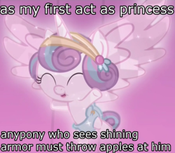 Size: 896x780 | Tagged: safe, edit, edited screencap, screencap, princess flurry heart, crystal pony, pony, g4, the crystalling, crystallized, family guy, female, image macro, male, meme, so flurry decrees, solo, stewie griffin