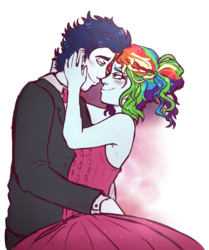 1957067 - safe, artist:mlp-and-anime-rock, derpibooru import, rainbow dash,  soarin', human, 1000 hours in ms paint, base used, female, humanized,  kissing, love, male, ms paint, shipping, soarindash, straight - Twibooru