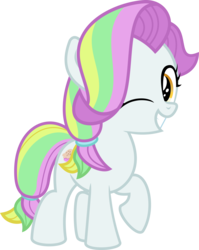 Size: 4001x5016 | Tagged: safe, artist:jhayarr23, coconut cream, earth pony, pony, fame and misfortune, g4, absurd resolution, female, looking at you, one eye closed, simple background, solo, transparent background, vector, wink