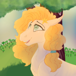 Size: 2036x2048 | Tagged: safe, artist:nightyscribbles, pear butter, pony, g4, the perfect pear, bust, female, high res, portrait, solo, tree