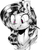 Size: 691x819 | Tagged: safe, artist:lunarmarshmallow, oc, oc only, oc:star shower, pony, bust, clothes, female, grayscale, heart eyes, hoodie, mare, monochrome, partial color, portrait, simple background, smiling, solo, white background, wingding eyes