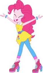 Size: 3001x5005 | Tagged: safe, artist:cloudy glow, pinkie pie, equestria girls, equestria girls specials, g4, my little pony equestria girls: dance magic, clothes, eyes closed, female, high res, leggings, open mouth, simple background, smiling, solo, transparent background, vector