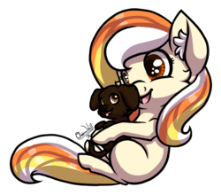 Size: 952x838 | Tagged: safe, artist:ombraniwolf, oc, oc only, oc:candy sweets, dog, pony, cute, puppy, smiling